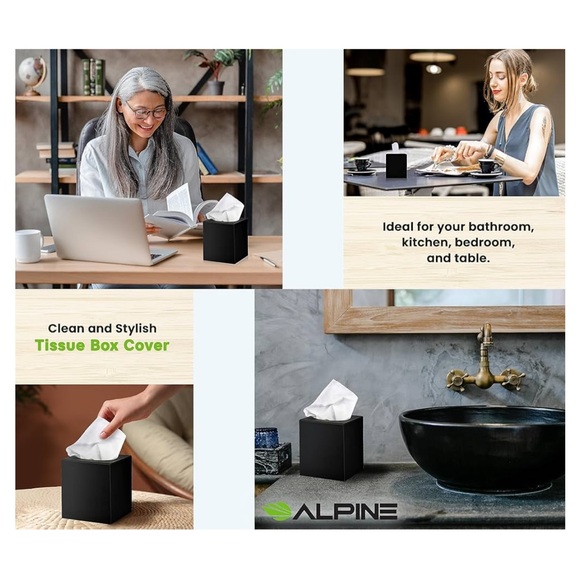 Matte black tissue box cover - Picture 5 of 7